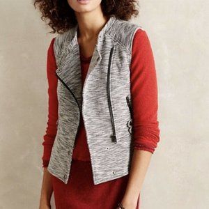Anthropologie Cartonnier Moto Vest Marled Gray L
